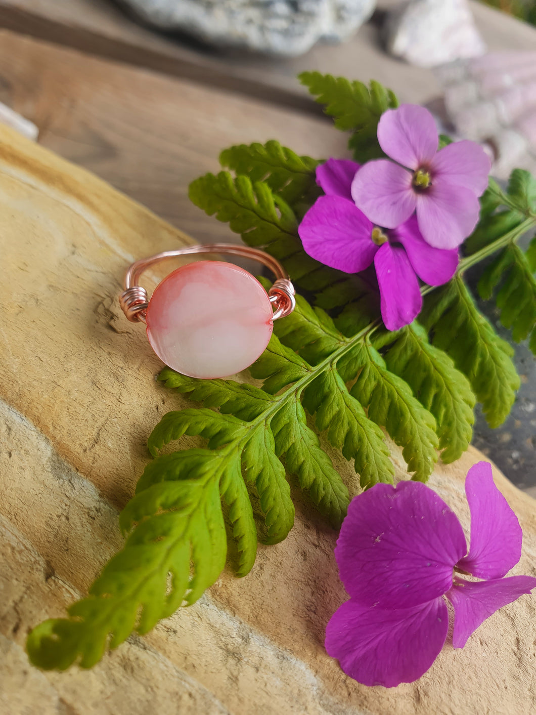 Pink Mother Of Pearl Ring