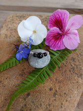 Load image into Gallery viewer, Black obsidian sterling silver ring
