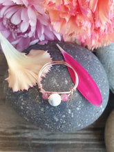 Load image into Gallery viewer, Pink Tourmaline &amp; Howlite Anxiety Ring
