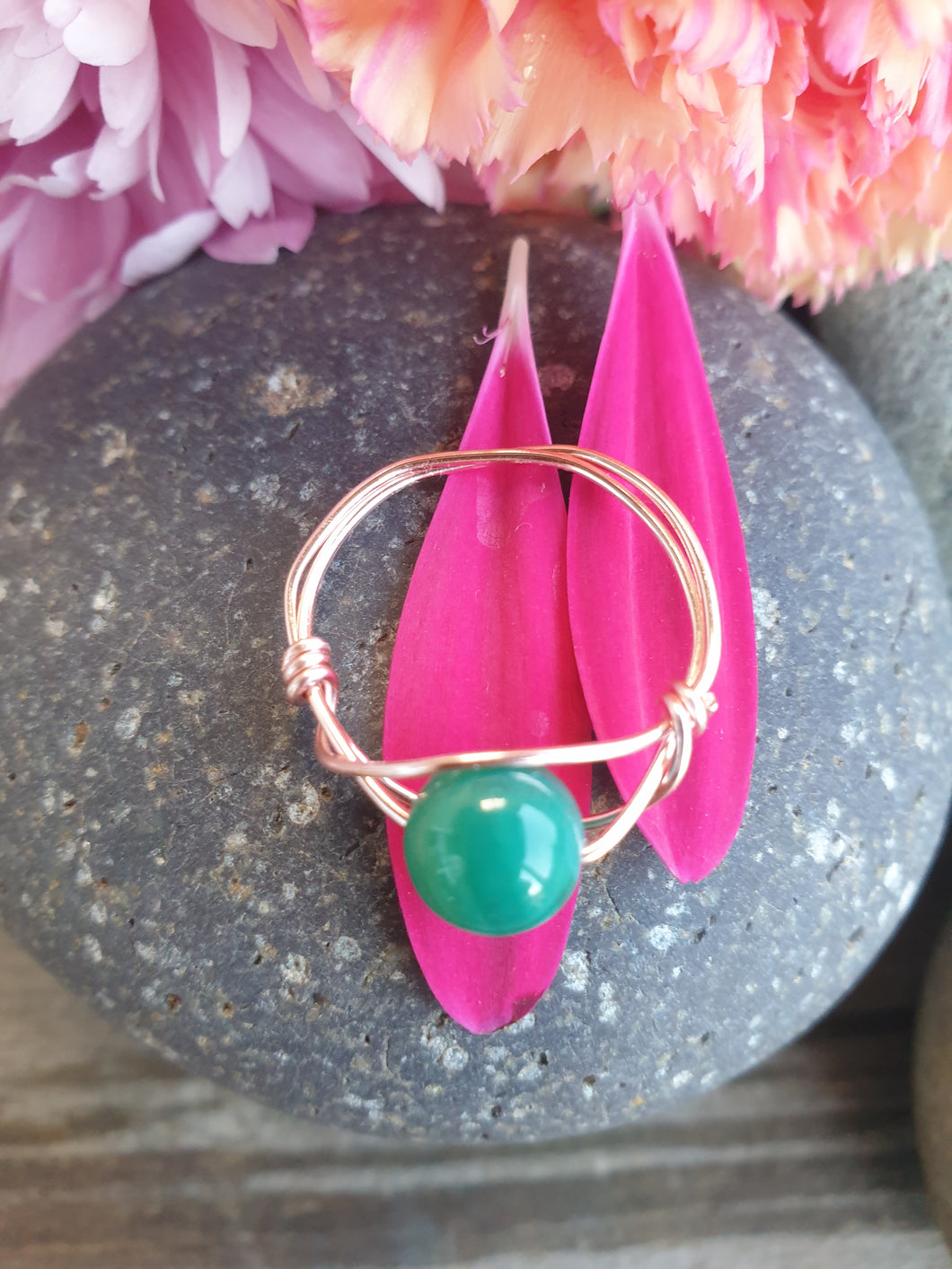 Green Agate Anxiety Ring